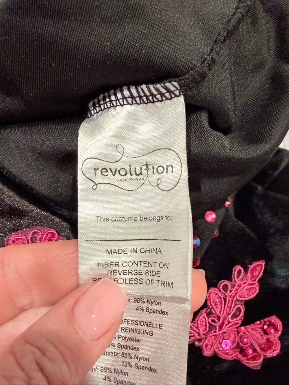 Revolution Dancewear “Crazy In Love” Costume Child Large Hot Pink Black